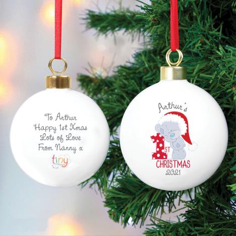 Personalised Tiny Tatty Teddy My 1st Christmas Bauble Extra Image 3